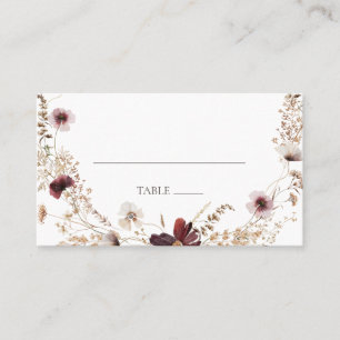 Kupfer Burgundy Wildblume Flat Wedding Platzkarte