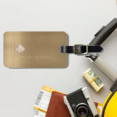 Kupfer Bürstenmetall Elfenbeinharz Mit Monogramm Gepäckanhänger