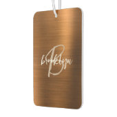 Kupfer-Bürstmetall-Schrift-Monogramm Autolufterfrischer (Links)
