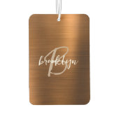 Kupfer-Bürstmetall-Schrift-Monogramm Autolufterfrischer (Rückseite)