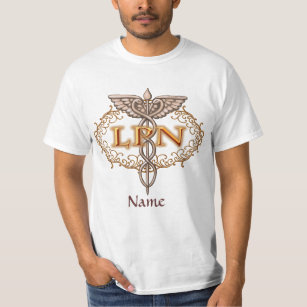 Kupfer Caduceus LPN Nurse individuelle Name T - Sh T-Shirt