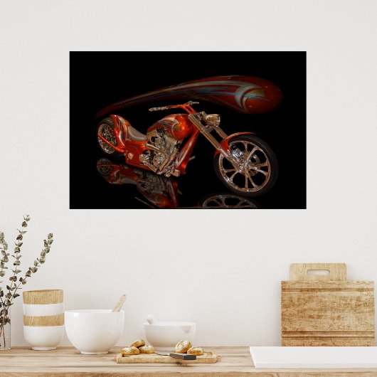 Kupfer-Chopper Poster (Küche)