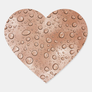 Kupfer Color Water Tropfen Fun Heart Aufkleber