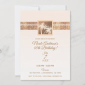 Kupfer Creme Tropical Palm Bäume Moderne Geburtsta Einladung (Vorderseite)