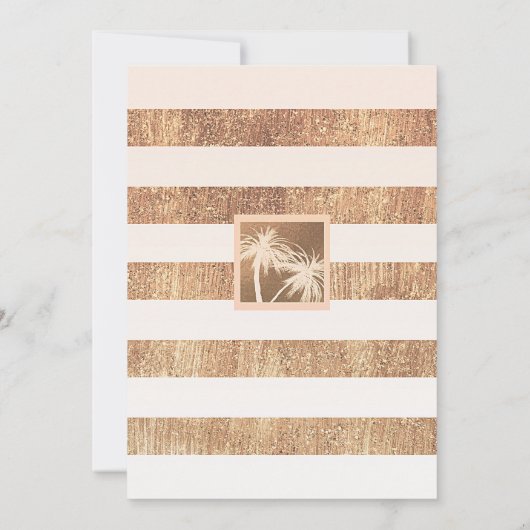 Kupfer Creme Tropical Palm Trees Moderne Verlobung Einladung (Rückseite)