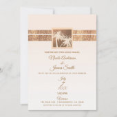 Kupfer & Creme Tropische Palmen Bäume Moderne Hoch Einladung (Vorderseite)