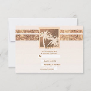 Kupfer & Creme Tropische Palmen Modern RSVP Karte