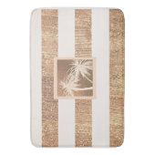 Kupfer & Creme Tropische Palmen Sparkle Chic Badematte (Vorderseite Vertikal)