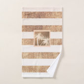 Kupfer & Creme Tropische Palmen Sparkle Chic Badhandtuch Set (Handtuch)