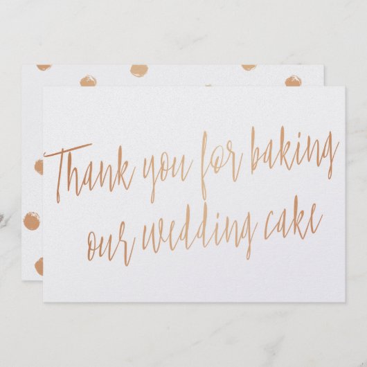 Kupfer "Danke, dass du unseren Hochzeitstorte geba Dankeskarte (Vorne/Hinten)