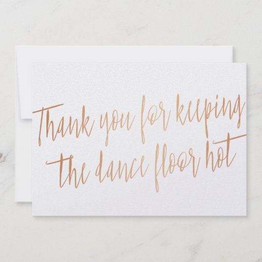 Kupfer "Danke" für die Hochzeitsband, Musiker, DJ Dankeskarte (Vorderseite)