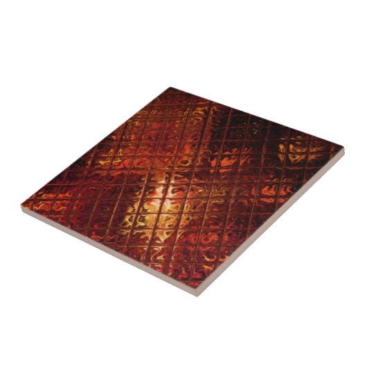 Kupfer deckt Fliese oder Trivet mit Ziegeln (Seite)