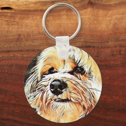 Kupfer des Morkie-Schlüsselanhängers Schlüsselanhänger (Vorderseite)