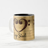 Kupfer Doppelbarsch Clef Herzklappen Stahl Zweifarbige Tasse (Vorderseite Links)