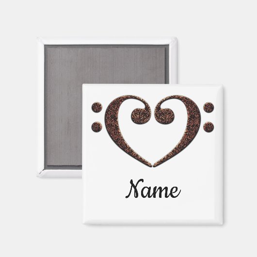 Kupfer-Doppelbläschen-Clef-Herz individuell angepa Magnet (Vorderseite/Rückseite)