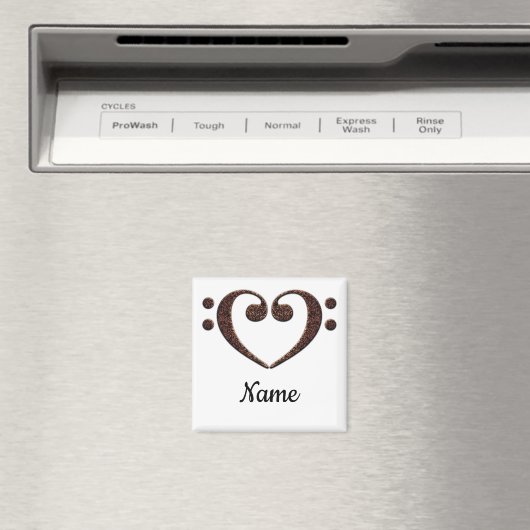 Kupfer-Doppelbläschen-Clef-Herz individuell angepa Magnet (In Situ (Geschirrspüler))