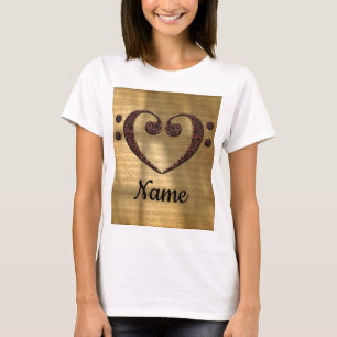 Kupfer-Doppelbläschen-Clef-Herz individuell angepa T-Shirt