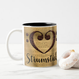 Kupfer-Doppelbläschen-Clef-Herz-Strumstick Zweifarbige Tasse