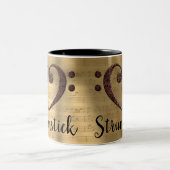 Kupfer-Doppelbläschen-Clef-Herz-Strumstick Zweifarbige Tasse (Mittel)