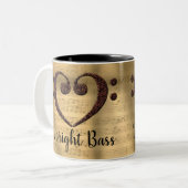 Kupfer doppelter Bass Clef Herz aufrecht Bass Zweifarbige Tasse (Vorderseite Links)