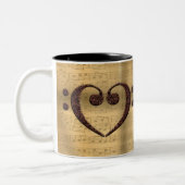 Kupfer Double Bass Clef Heart Music Lover Zweifarbige Tasse (Links)