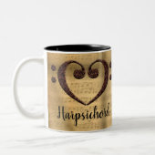 Kupfer Double Bass Clef Herz Cembalord Zweifarbige Tasse (Links)