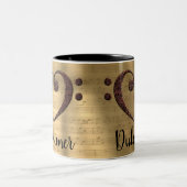 Kupfer Double Bass Clef Herz Dulcimer Zweifarbige Tasse (Mittel)