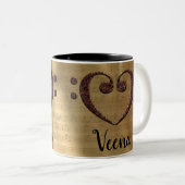 Kupfer Double Bass Clef Herz Veena Zweifarbige Tasse (VorderseiteRechts)