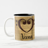 Kupfer Double Bass Clef Herz Veena Zweifarbige Tasse (Links)