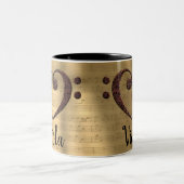 Kupfer Double Bass Clef Herz Viola Zweifarbige Tasse (Mittel)
