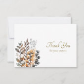 Kupfer, dunkelblaue Blume Orthodoxe Beerdigung Dankeskarte (Vorderseite)