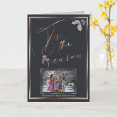 Kupfer Dusty Blue Dies ist die Jahreszeit Ihr Foto Karte (Gelbe Blume)