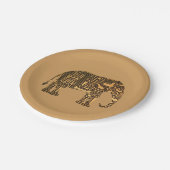 Kupfer-Elefantenschalttafel Pappteller (Schrägansicht)