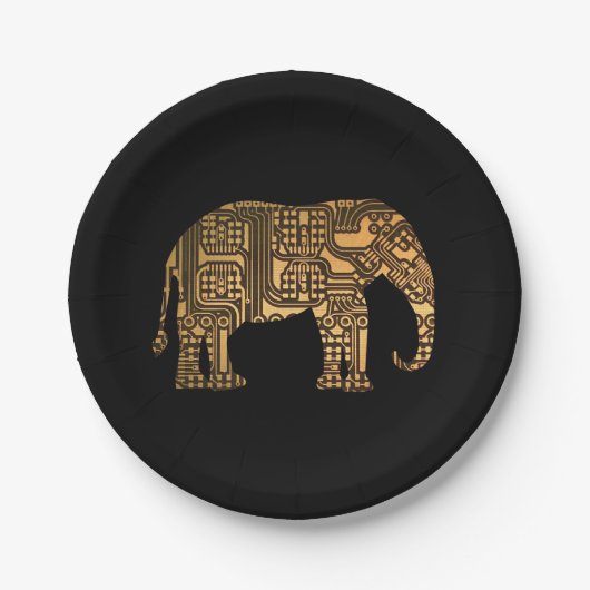 Kupfer-Elefantenschalttafel Pappteller (Vorderseite)