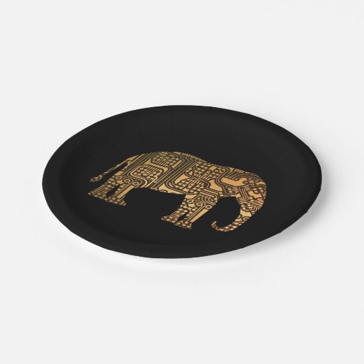 Kupfer-Elefantenschalttafel Pappteller (Schrägansicht)