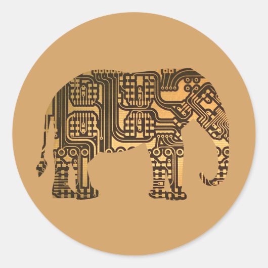 Kupfer-Elefantenschalttafel Runder Aufkleber (Vorderseite)