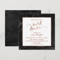 Kupfer-Elegant-Script mit schwarzer Marmor-Brautpa