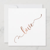 Kupfer Elegantes Skript & Editable White| Hochzeit Einladung (Rückseite)