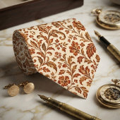 Kupfer Elfenbein Chintz Blumenranke Krawatte