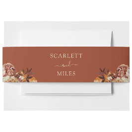 Kupfer Fall Wasserfarbe Botanicals Hochzeit Einladungsbanderole