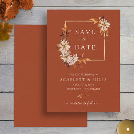 Kupfer Fall Wasserfarbenflorale Hochzeit Save The Date