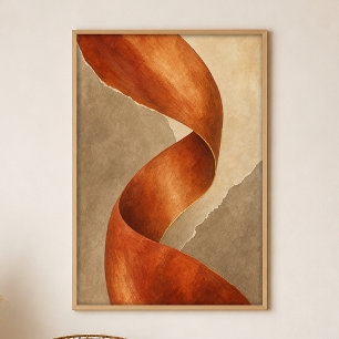 Kupfer-Falt-Gouache-Boho-Kunstposter Poster