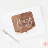 Kupfer Farbe moderne einfache Hochzeit danke Quadratischer Aufkleber (Umschlag)