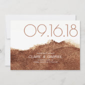 Kupfer Farbe moderne einfache Hochzeit speichern d Save The Date (Vorderseite)