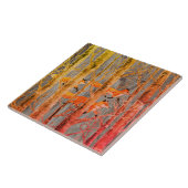 Kupfer Fox Woods auf grauem Stein Herbst Batik Loo Fliese (Seite)