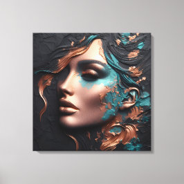 Kupfer-Frau - KI-Schöpfung Leinwanddruck