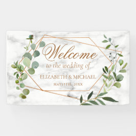 Kupfer Geometric Eucalyptus Marble Elegante Hochze Banner