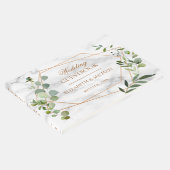 Kupfer Geometric Eucalyptus Marble Elegante Hochze Gästebuch (Ecke)