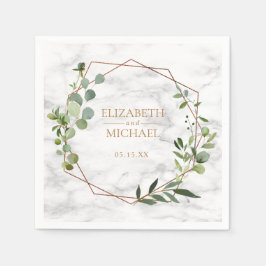 Kupfer Geometric Eucalyptus Marble Wedding Napkin Serviette