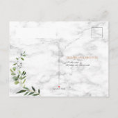 Kupfer Geometric Eukalyptus Marble No Menu UAWG Einladungspostkarte (Rückseite)